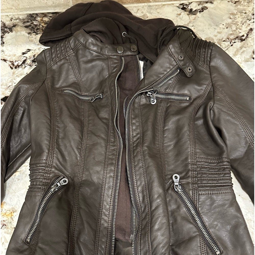 Johnny faux leather jacket - dark Brown